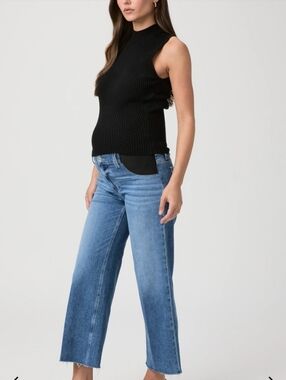 PAIGE Anessa Maternity Raw Hem Jeans